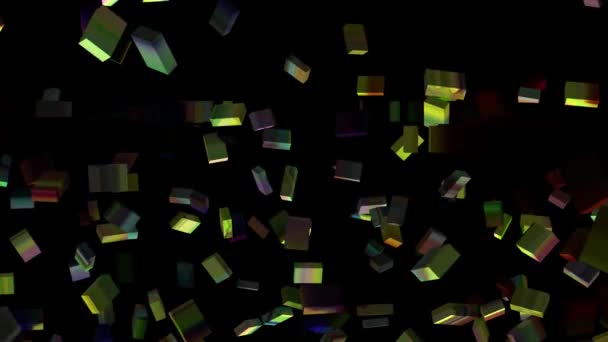 Frammenti Cubi Frantumazione Rendering — Video Stock