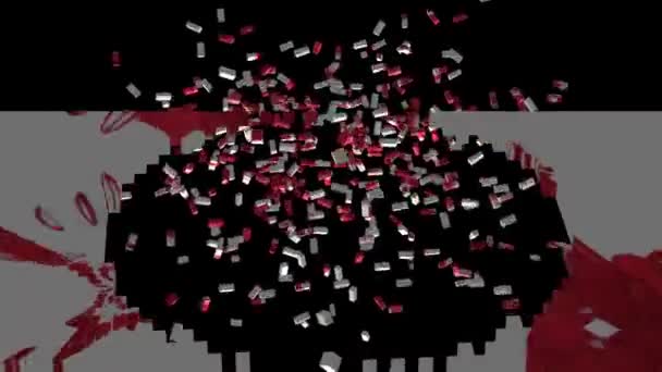 Fragmente Cuburi Shattering Rendering — Videoclip de stoc