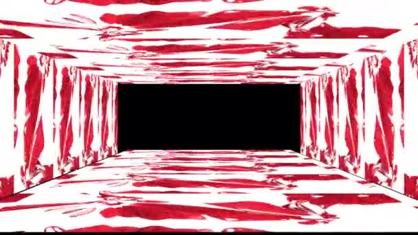 Abstrakcyjny Tunel Korytarza Renderowanie Cyfrowe — Wideo stockowe