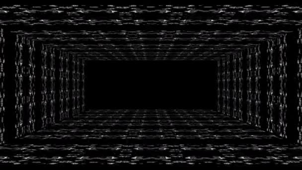 Abstraktní Digitální Vykreslování Tunelu Koridoru — Stock video
