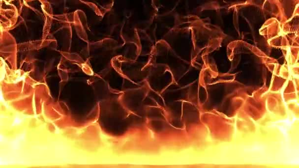 Tűz Narancs Háttér Digitális Renderelés — Stock videók