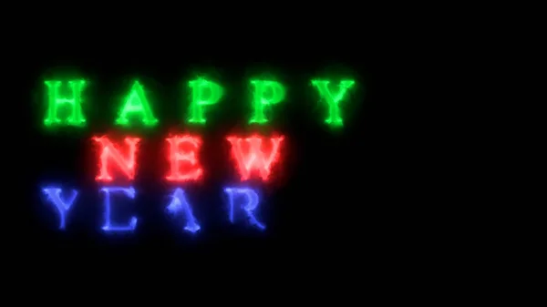 New Year Wishes Glowing Typography Digital Rendering