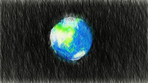 Earth Globe Digital Painting