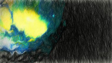 Soyut Kalem Çizimi Dijital İllüstrasyon