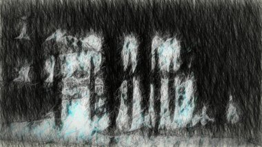 Soyut Kalem Çizimi Dijital İllüstrasyon