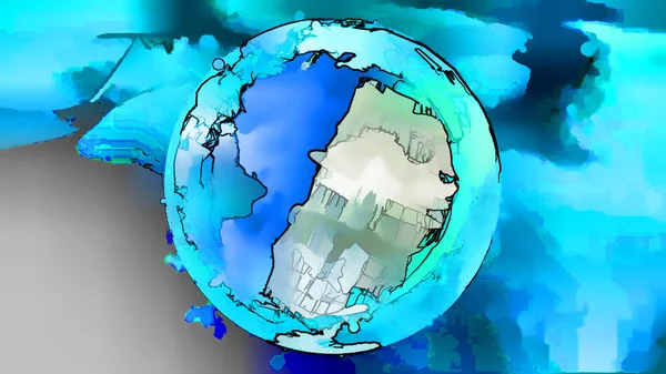 Abstract Planet Earth Digital Painting
