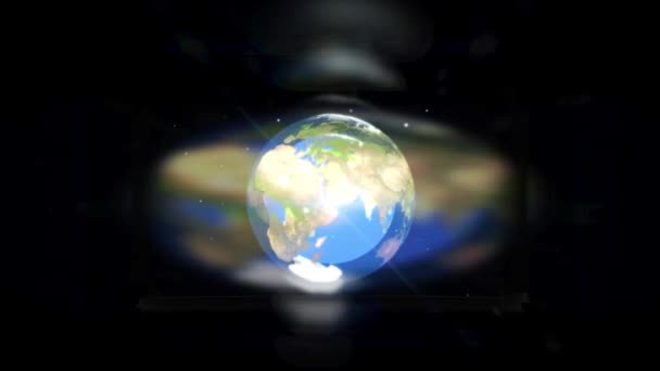 World Globe Holograma Fondo Renderizado Digital — Vídeos de Stock