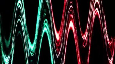 4K Neon Parlayan Periyodik Dalgalar Dijital Görüntüleme