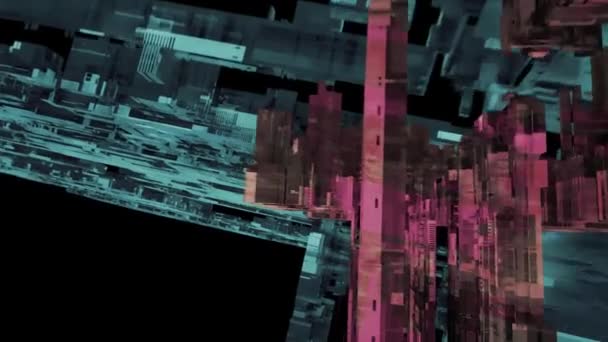 Абстрактные Технологии Блокируют Фоновую Трехмерную Рендеринг — стоковое видео