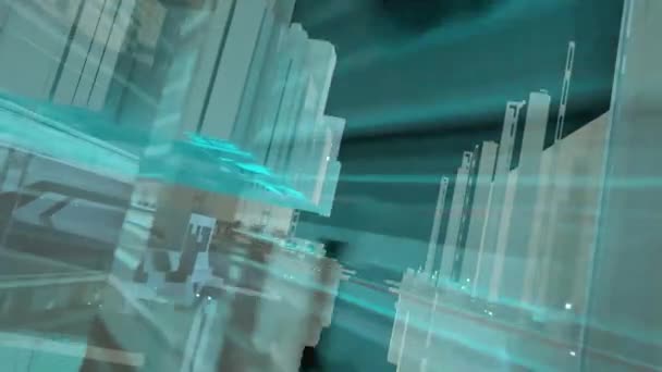 Абстрактні Технології Блоки Фон Рендерингу — стокове відео
