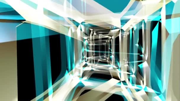 Renderizado Digital Túnel Vibrante Abstracto — Vídeos de Stock