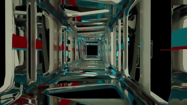 Abstract Levendige Tunnel Digital Rendering — Stockvideo