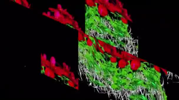 Botanisk Blommig Konst Digital Rendering — Stockvideo