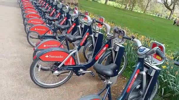 Londres 2024 Santander Bike Share Londres — Vídeo de Stock
