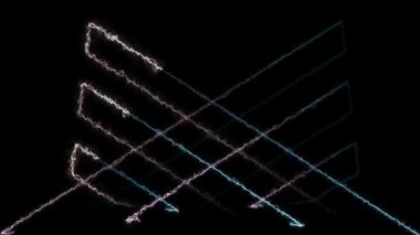 4K Neon Parlayan Çizgiler Dijital Hazırlama Döngüsü. Yüksek kalite 4k görüntü