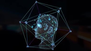Yapay Zeka Hologramı Animasyon Video 4K. Yüksek kalite 4k görüntü