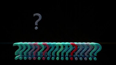 Soru İşaretleri 3D Hazırlama. Yüksek kalite 4k görüntü