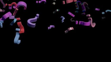 Soru İşaretleri 3D Hazırlama. Yüksek kalite 4k görüntü