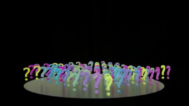 Soru İşaretleri 3D Hazırlama. Yüksek kalite 4k görüntü