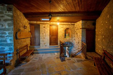 Meteora, Yunanistan ve Avrupa Kutsal Üçlü Manastırı 'nın İçi