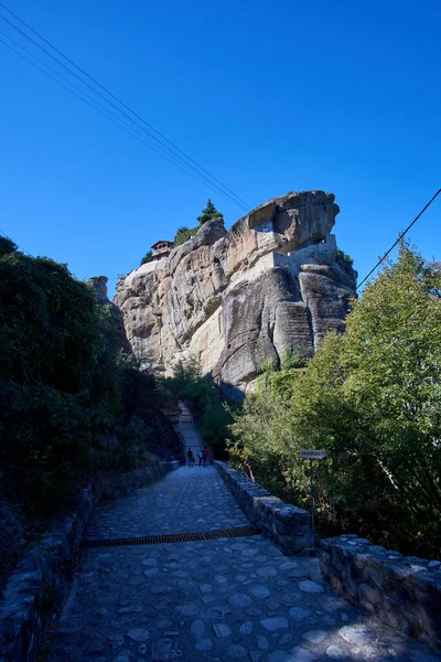 Vista Panorámica Desde Monasterio Santísima Trinidad Meteora Tesalia Grecia Europa —  Fotos de Stock