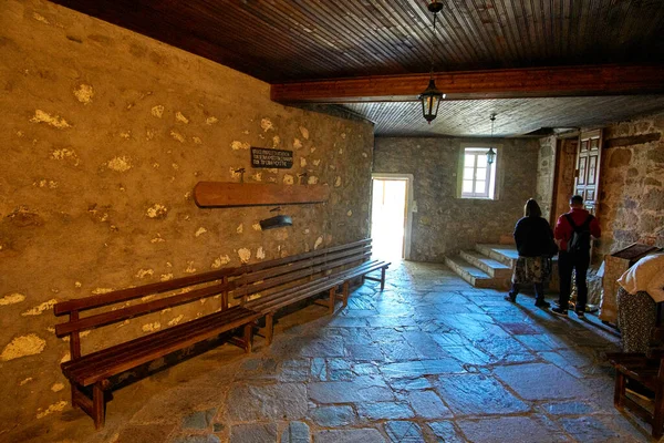 Interiér Kláštera Nejsvětější Trojice Meteora Řecko Evropa — Stock fotografie