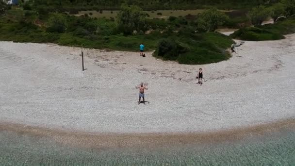 Swimmers Enjoy Iconic Beach Agios Dimitrios Alonissos Island Sporades Greece — Vídeos de Stock
