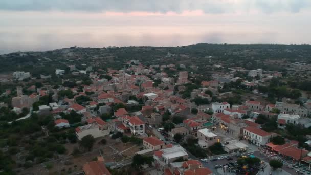 Ikonische Luftaufnahmen Über Der Historischen Altstadt Von Areopoli Lakonia Griechenland — Stockvideo