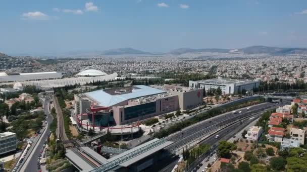 Aerial Panoramic View Northern Suburbs Athens City Centered Famous Athens — Stock Video