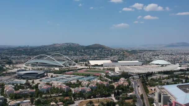 Luchtfoto Panoramisch Uitzicht Noordelijke Buitenwijken Van Athene Stad Centreerde Het — Stockvideo