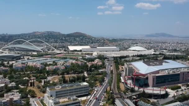 Aerial Panoramic View Northern Suburbs Athens City Centered Famous Athens — Stock Video