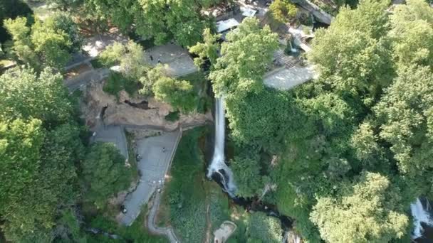 Uitzicht Vanuit Lucht Machtige Watervallen Van Edessa Het Omringende Gebied — Stockvideo