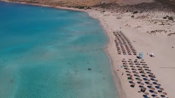 Uitzicht Vanuit Lucht Het Strand Van Simos Het Griekse Eiland — Stockvideo