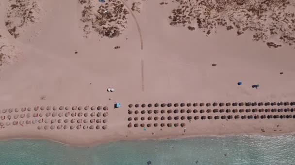 Aerial View Simos Beach Elafonisos Island Greece Elafonisos Small Greek — Stock Video