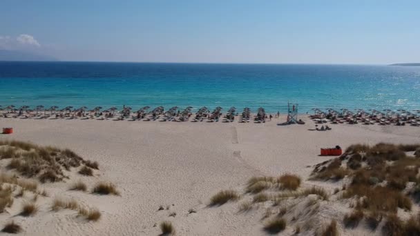 Vista Aérea Playa Simos Isla Elafonisos Grecia Elafonisos Una Pequeña — Vídeos de Stock