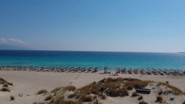 Вид Повітря Пляж Сімоса Острові Елафонісос Греції Elafonisos Невеликий Грецький — стокове відео
