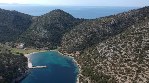 Yunanistan Kuzeyindeki Gerakas Limanının Insansız Hava Aracı Görüntüsü Sporades Ege — Stok video