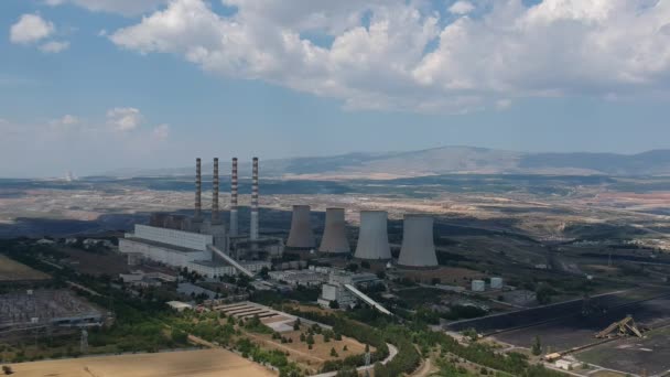 Elkraftverket Charcoal Ett Kolkraftverk 550 Megawatt Ptolemaida Makedonien Grekland — Stockvideo