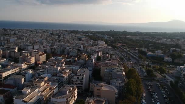 Pemandangan Panorama Yang Indah Atas Pusat Kota Kalamata Yunani Fotografi — Stok Video
