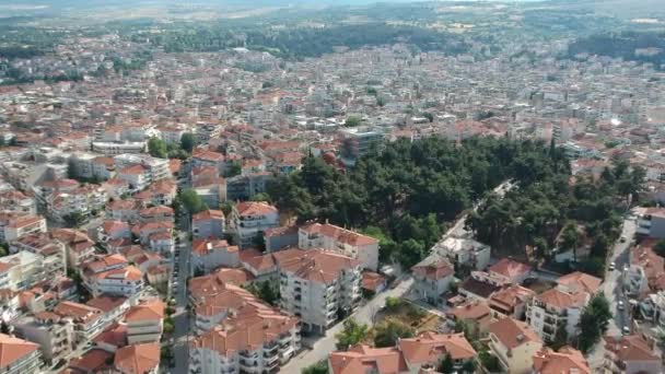 Aerial Panoramic View Kozani City Greece — Video