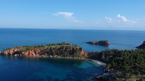 Aerial View Majestic Beach Kokkinokastro Alonnisos Island Sporades Greece — Video