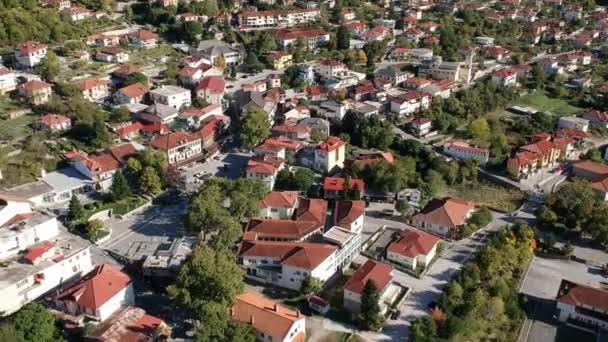 Widok Powietrza Miasto Konitsa Tymfi Mount Zagori Epirus Grecja Europa — Wideo stockowe