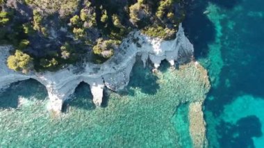 Panoramic aerial view over Milia beach in Alonnisos island, Greece, Europe.