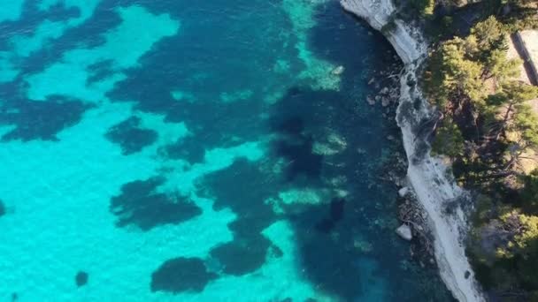 Panoramic Aerial View Milia Beach Alonnisos Island Greece Europe — Stock Video
