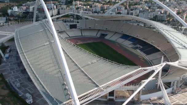 Słynny Widok Lotu Ptaka Stadion Olimpijski Oaka Atenach Grecja Zaprojektowany — Wideo stockowe