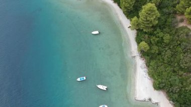 Amazing scenery over Skopelos island Greece in Autumn. Skopelos is the largest island of Sporades complex, covering 96 square km covered at 80% of its total extent from Pinewoods