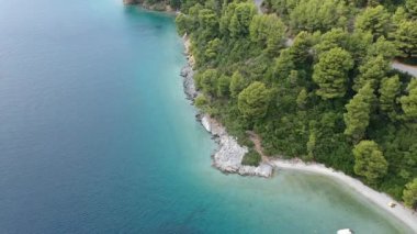 Amazing scenery over Skopelos island Greece in Autumn. Skopelos is the largest island of Sporades complex, covering 96 square km covered at 80% of its total extent from Pinewoods