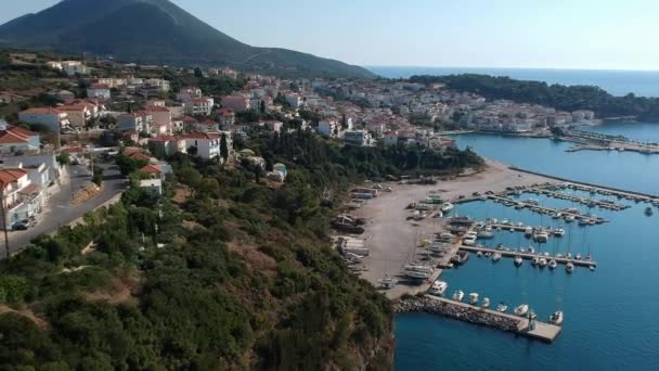 Yunanistan Mora Kentindeki Messenia Nın Batısındaki Güzel Sahil Kenti Pylos — Stok video