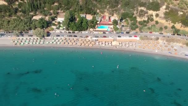 Aerial View Santova Coastal Area Messinia Greece Summer Scenery Beautiful — Wideo stockowe