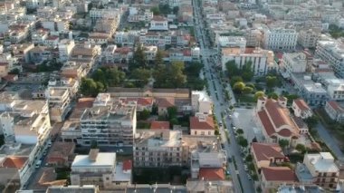 Aerial video of the modern city of Sparti Greece. Sparti was founded to commemorate the famous ancient town of Sparta in Laconia, Greece